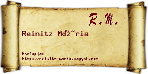 Reinitz Mária névjegykártya