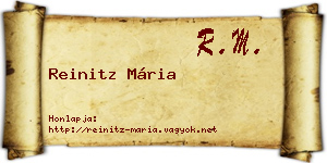 Reinitz Mária névjegykártya
